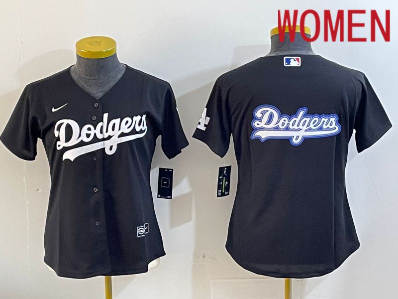Women Los Angeles Dodgers Blank Black Game 2024 Nike MLB Jersey style 11214->women mlb jersey->Women Jersey
